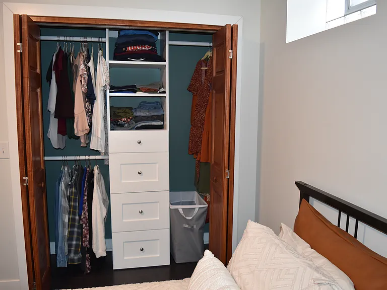 Basement bedroom closet