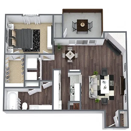 Floor plan A5: 1 Bed 1 Bath