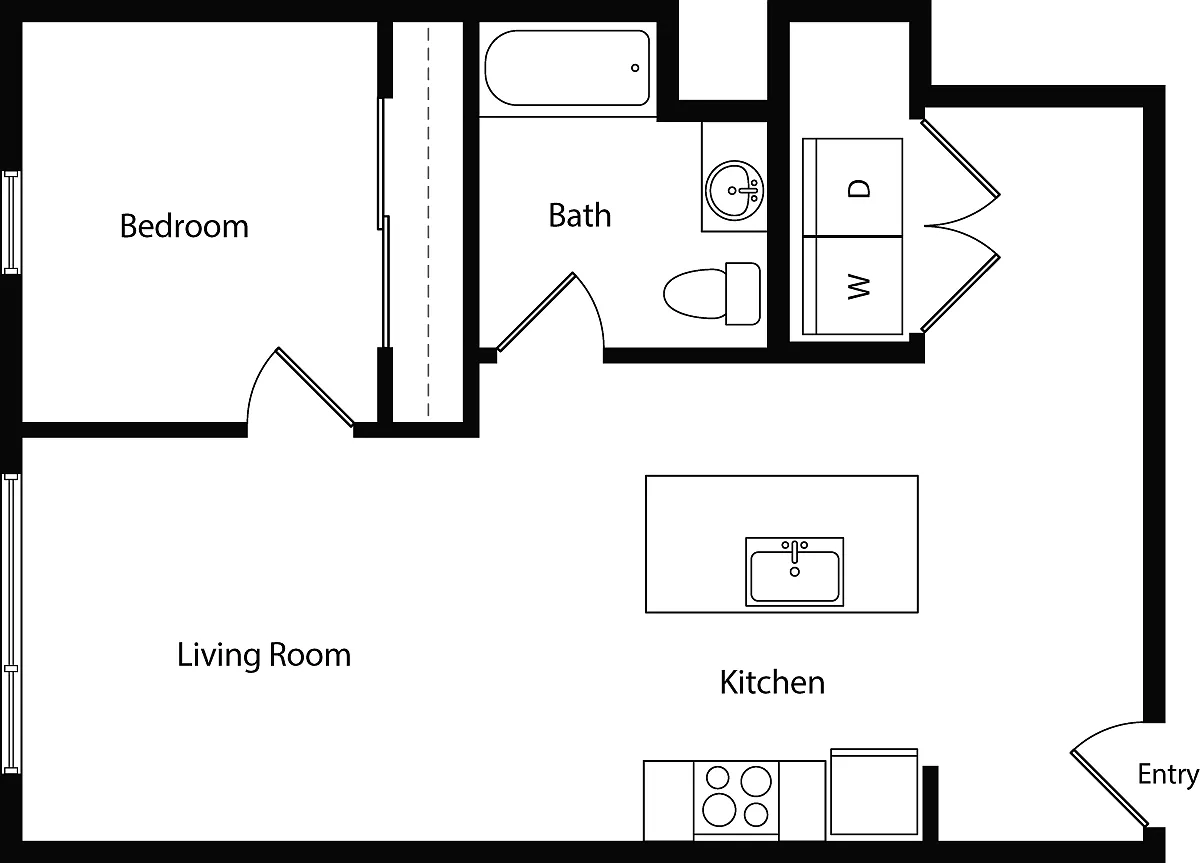 Floor plan One Bedroom C