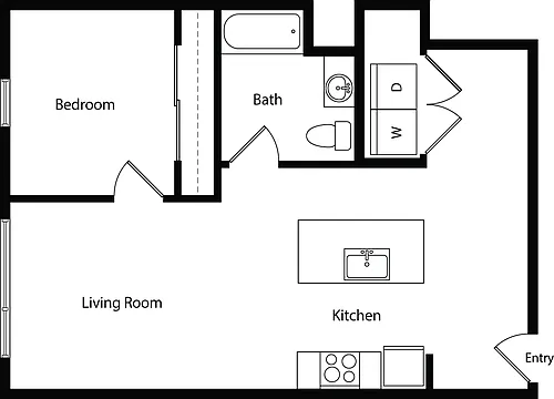 Floor plan One Bedroom C