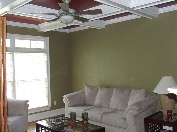 bright living room with fireplace