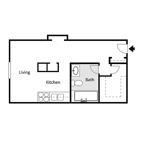 Floor plan Campus Walk North Studio Layout 2
