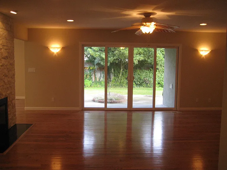 Living Room with sliders to rear yard