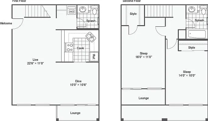 B4 | 2-Bedroom Floorplan B4 | 2-Bedroom Floorplan