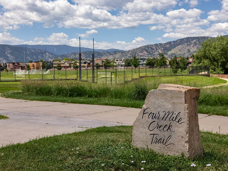 Four Mile Creek Trail provides a direct connection to Boulder's extensive greenway path system, creating easy access to parks, open space, and recreational trails throughout the city.
