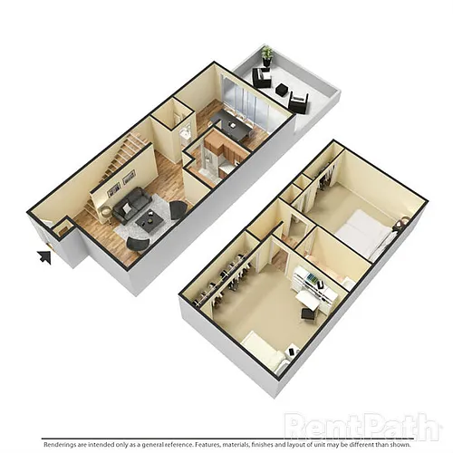 Floor plan 20H - 2 Bdrm, 1.5 Bath