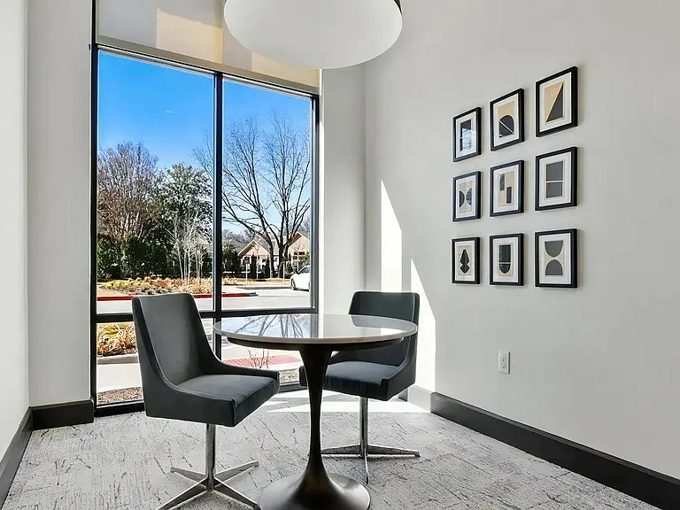 Private Leasing Office with Natural Light and Comfortable Seating