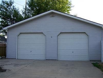 Oversized 2 car garage.