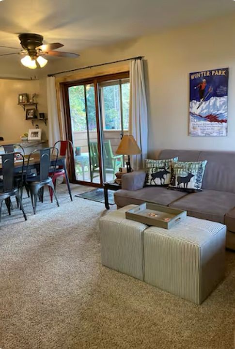 Living and dining room open floor plan