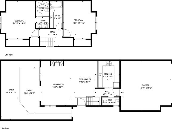 Top layout - 2nd floor
Bottom layout - 1st floor