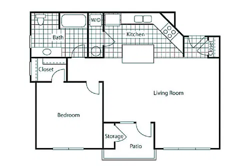 Floor plan 1 Bedroom A1 Renovated