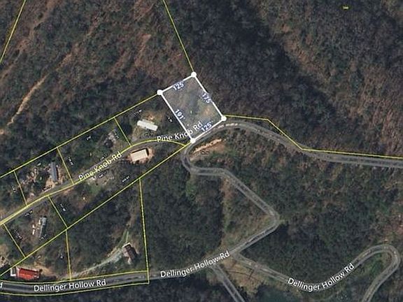 At end of paved Pine Knob Rd