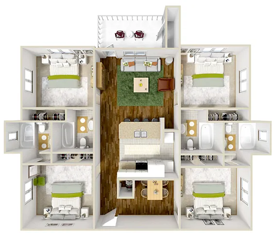 Floor plan 4-4 Seneca