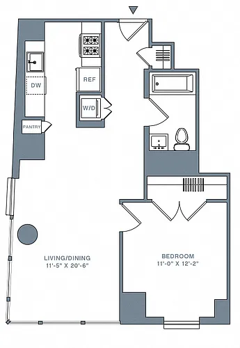 Floor plan 1 Bed_1 Bath-52-60 D