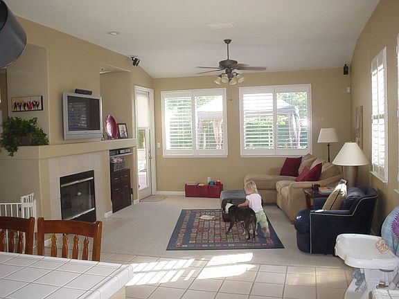 Family room attached to large kitchen