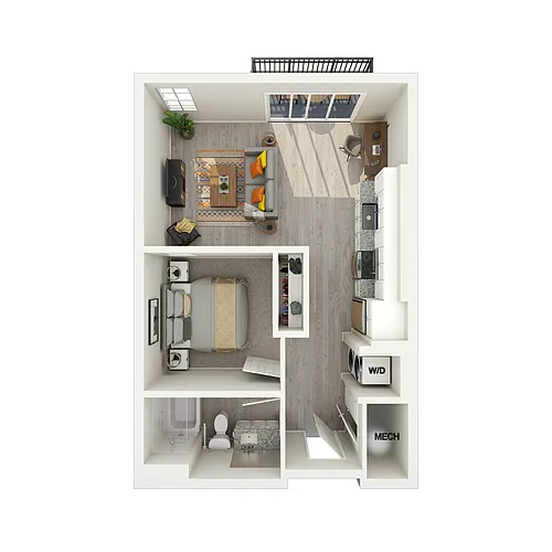 Floor plan 1 Bed/1 Bath