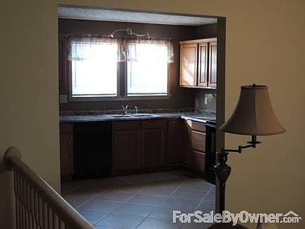 View from living room into kitchen