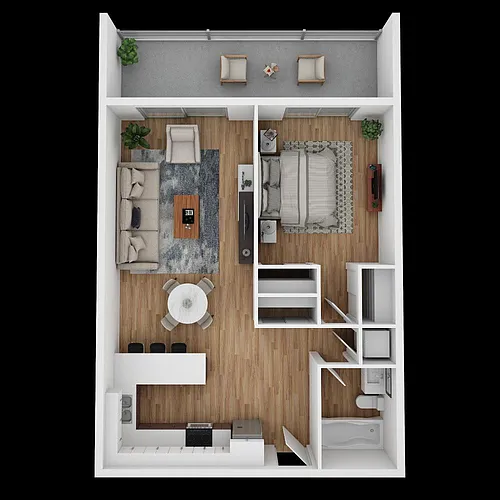 Floor plan One Bedroom