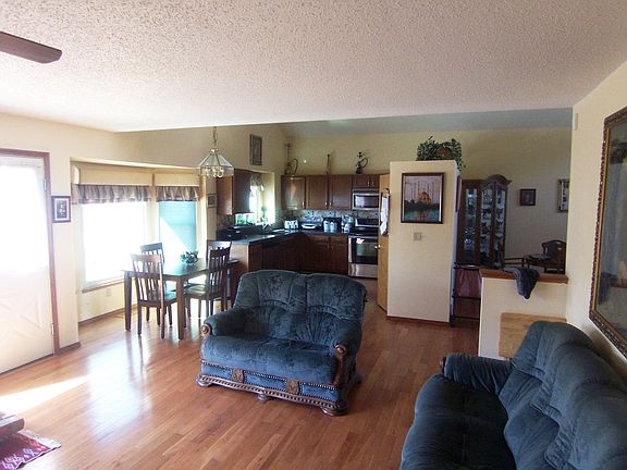 View to kitchen from family 
