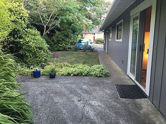 secluded back patio