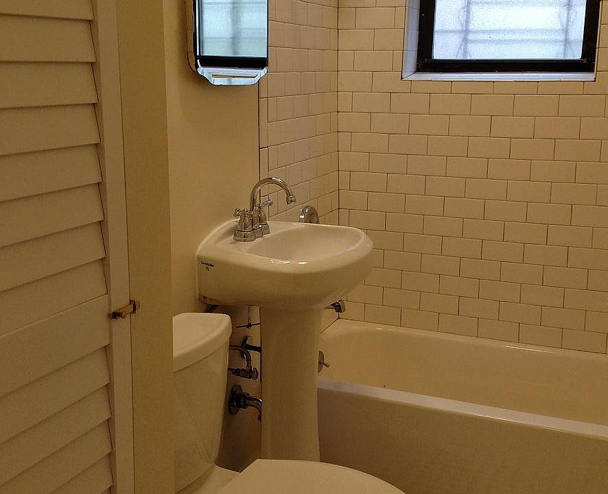 Bathroom with linen closet