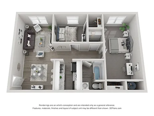 Floor plan Two Bedroom 1 Bath