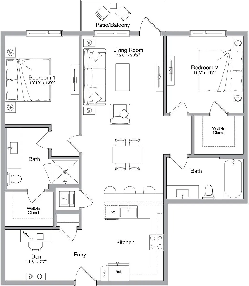 Floor plan B9 + Den