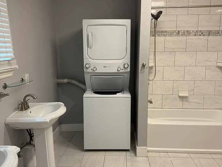 Washer Dryer located in bathroom