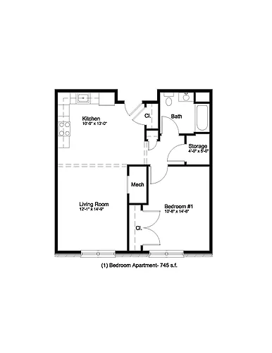 Floor plan 1 Bedroom