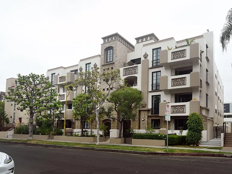 Unit 105 is the front facing unit, located at the bottom right. Has a very large balcony