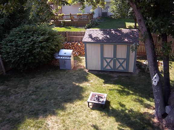 View from deck. 8 x 8 shed.