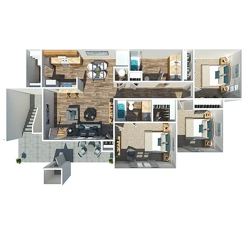 Floor plan 3 Bedroom 2 Bath