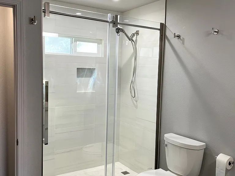Large bathroom and soothing shower