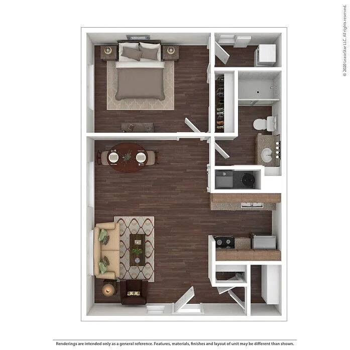 Floor plan 1x1 Quartz