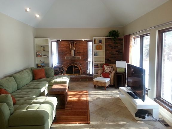 Family room with fireplace