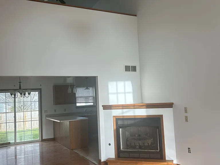 Open floor-living room to dinning room and kitchen