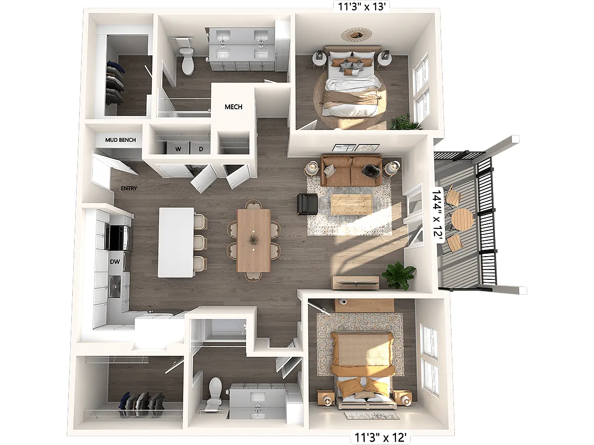 Floor plan B4-1239sf-354-658
