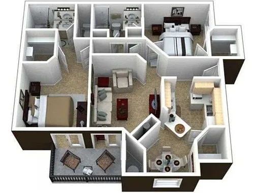 Floor plan 2x2ArT1