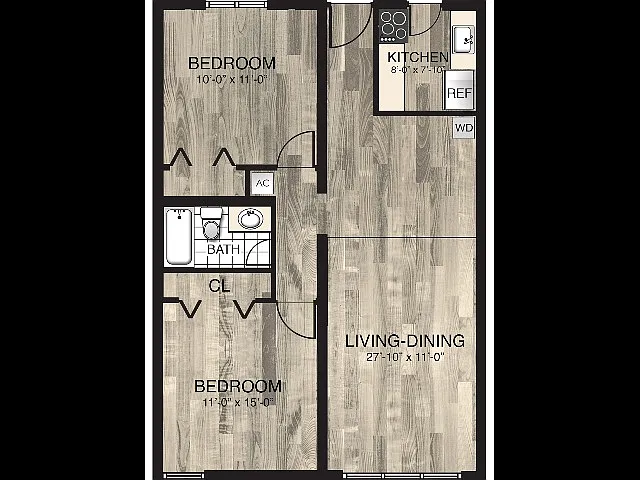 2 Bedroom, 1 Bathroom 2 Bedroom, 1 Bathroom