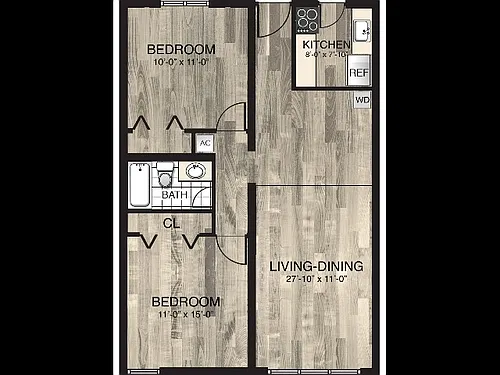 Floor plan 2 Bedroom Model