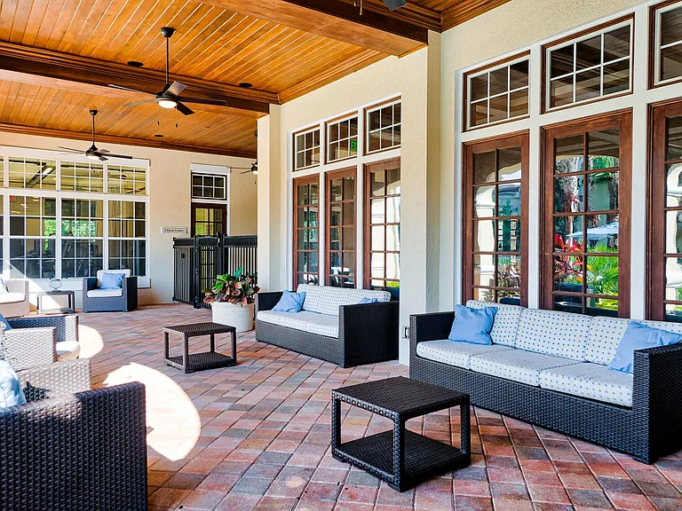 Lounge with friends on the outdoor patio