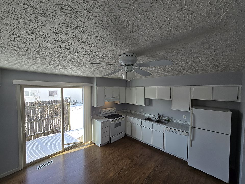 Kitchen and sliding door looking at patio