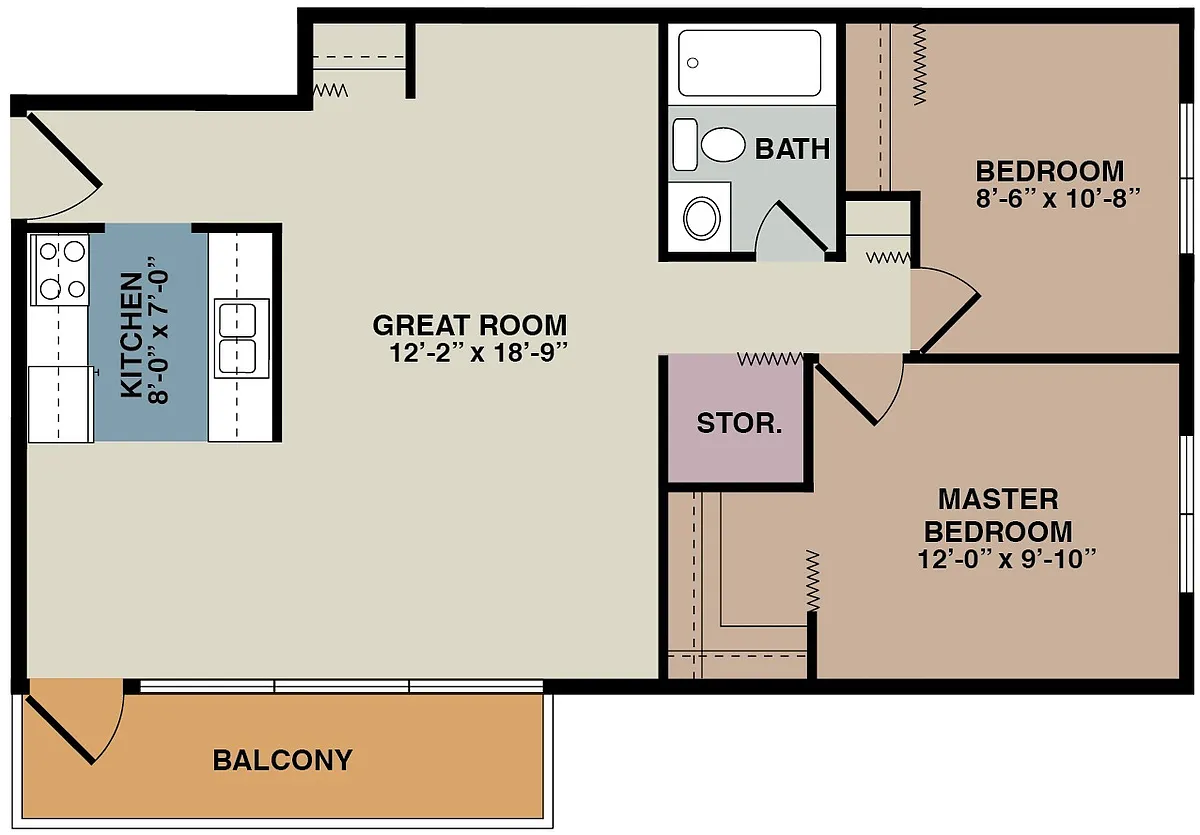 Floor plan 2 Bedroom