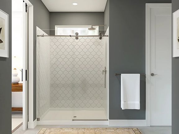 Primary bath 2 with glass shower enclosure