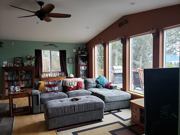 Open family room with view of the bay