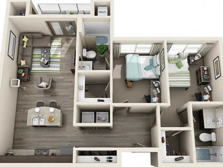 B1: 2 Bed 2 Bath B1: 2 Bed 2 Bath