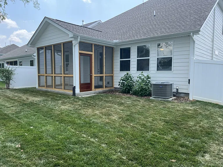 Newly screened porch