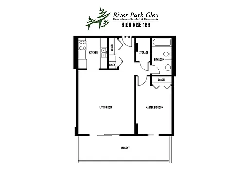 Floor plan 1 Bedroom (Ready to move in)