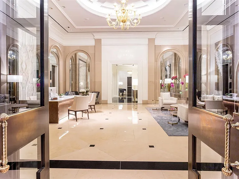 Exquisite Lobby with Concierge Desk & guest seating.
