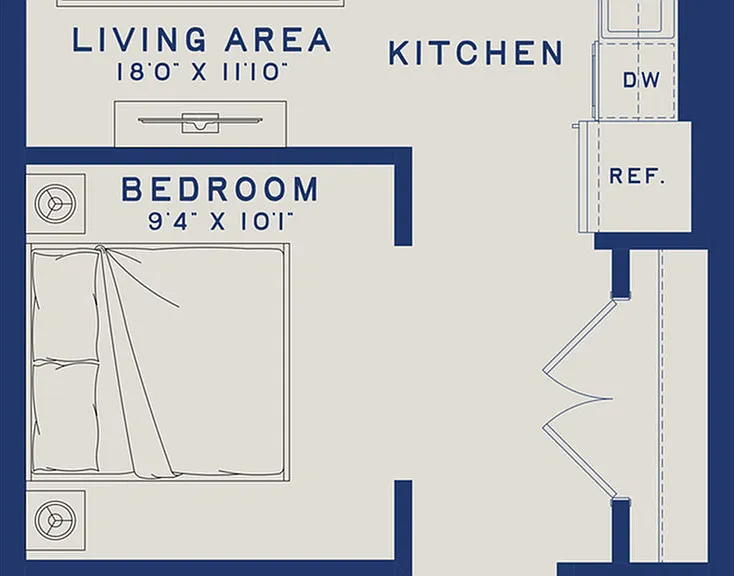 S6 | Studio | 574 sf S6 | Studio | 574 sf